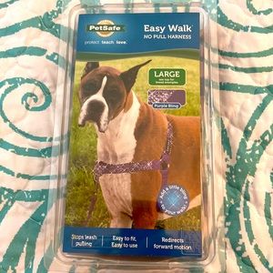 NIB PetSafe Easy Walk Harness Purple Bling L